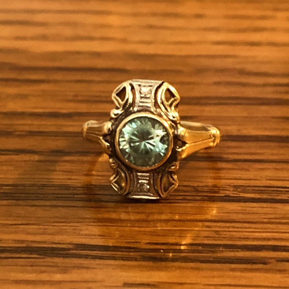 10k Gold, Tourmaline and Diamond Ring